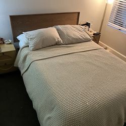 MCM Retro Wood Bed Frame And Memory Foam Mattress 