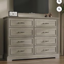 8 Drawer Gray Oak Dresser - HLG040