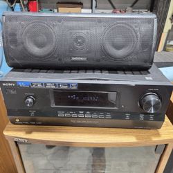 Sony STR-DH510 5.1 Receiver + AudioSource Center Speaker Home Theater System