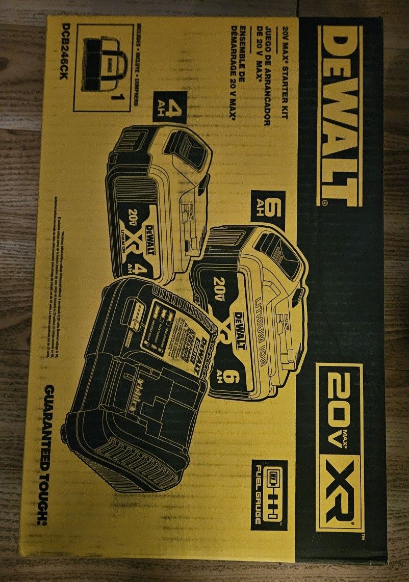 BRAND NEW IN BOX - DEWALT 20V XR- 6AH and 4AH-BATTERY PACK COMBO