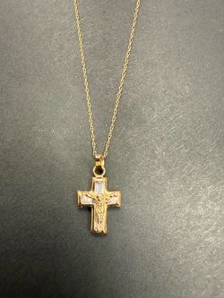 14k Gold Crucifix Cross Pendant Necklace