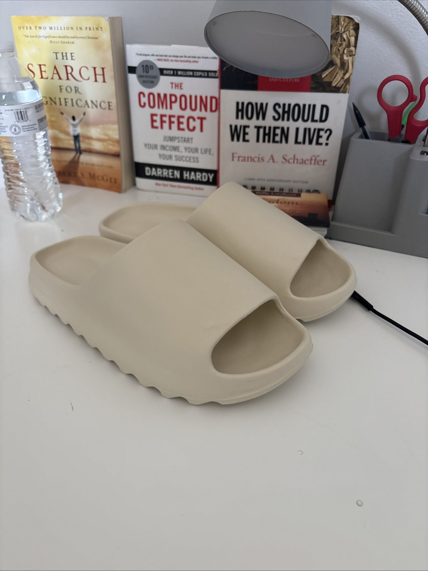 Beige YZY Slides Size 11