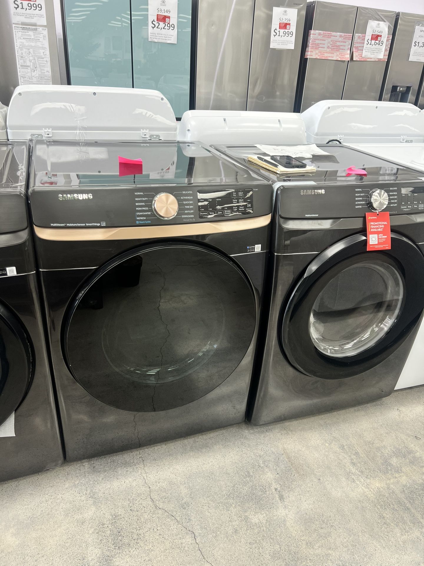 SAMSUNG7.5CU FT SMART ELECTRIC W STEAM SANITIZE&SENSOR DRY