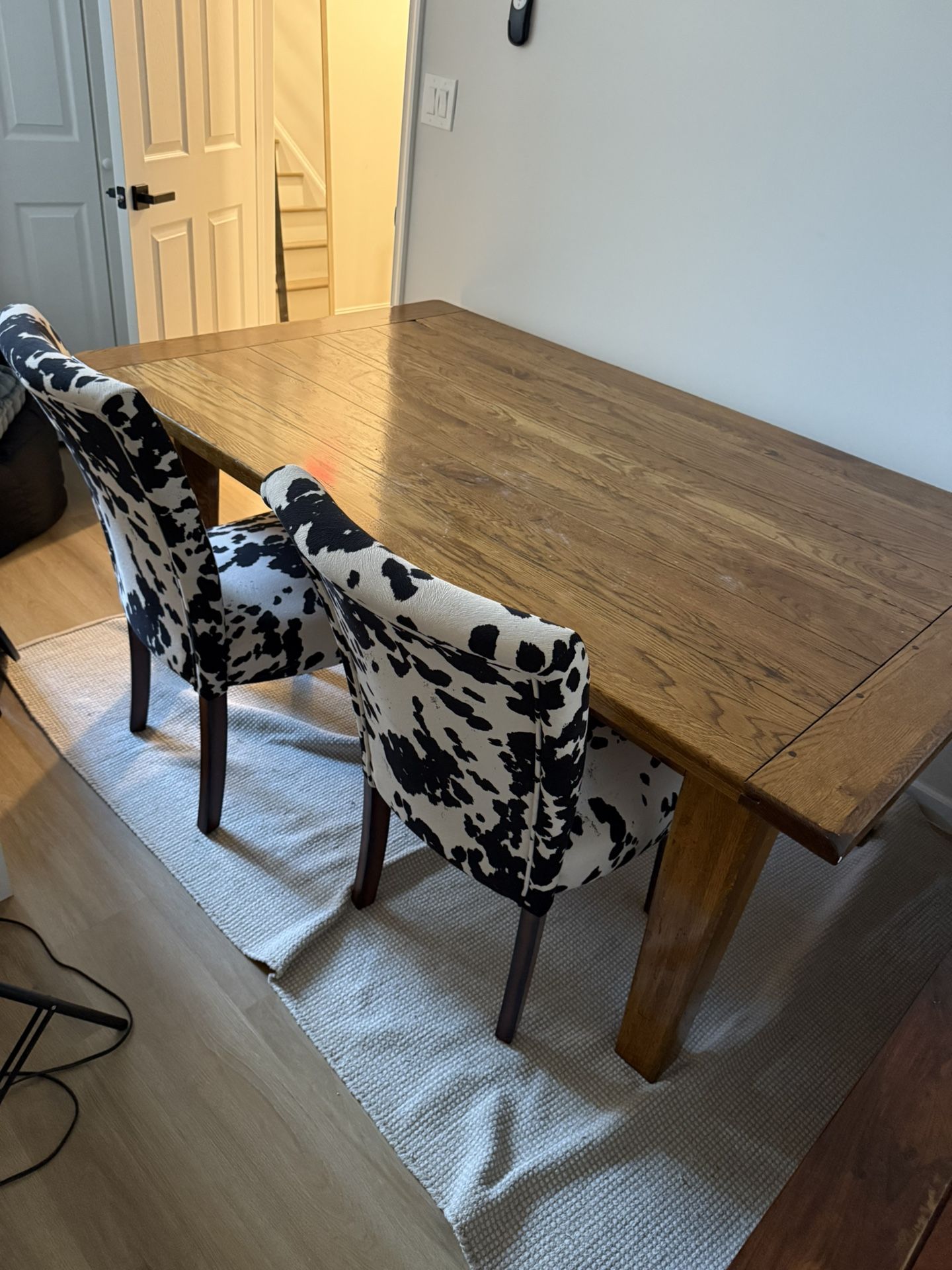 Wooden Table With Wooden Bench And Chair 