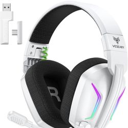 🔥Brand new🔥 Wireless Gaming Headset for PC, Laptop, Mac & Switch, Dual Low-Latency 2.4GHz USB/Type-C, Bluetooth Gaming Headphones with ENC Mic for C