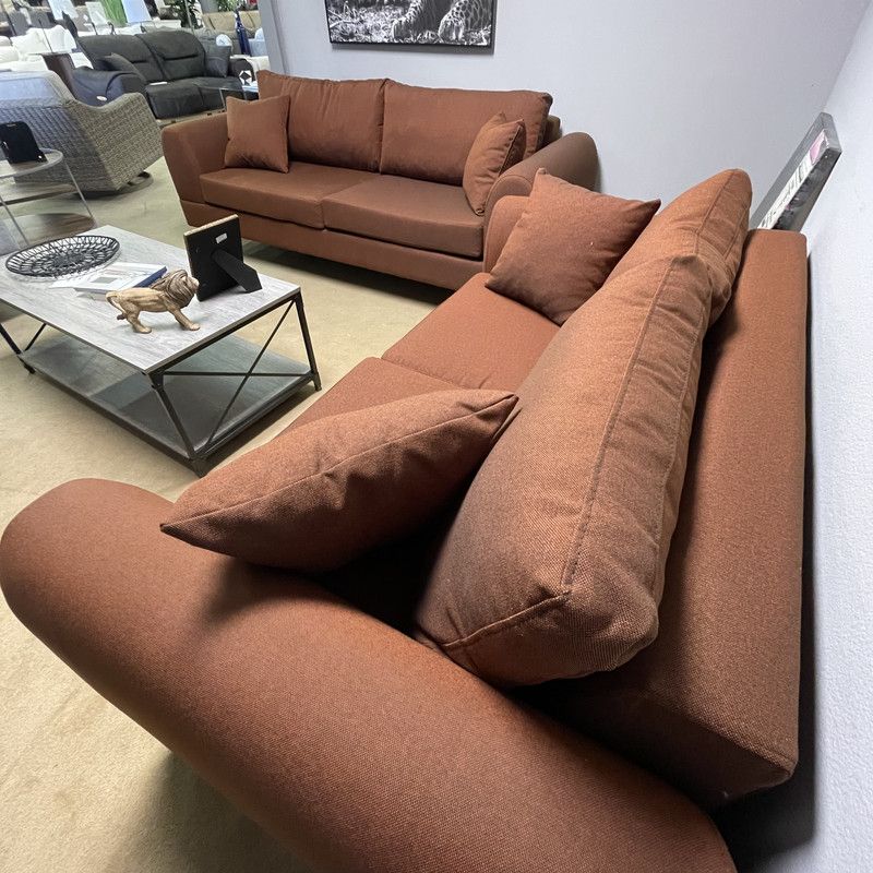 Pyramid Reddish Brown Sofa & Loveseat 2pc Set 