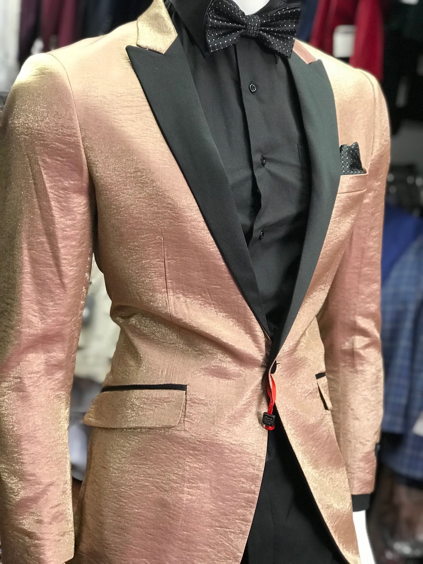 rose gold tuxedo shirt