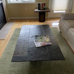 Stone Tile Coffee Table  And Side Table Brown Modern Set