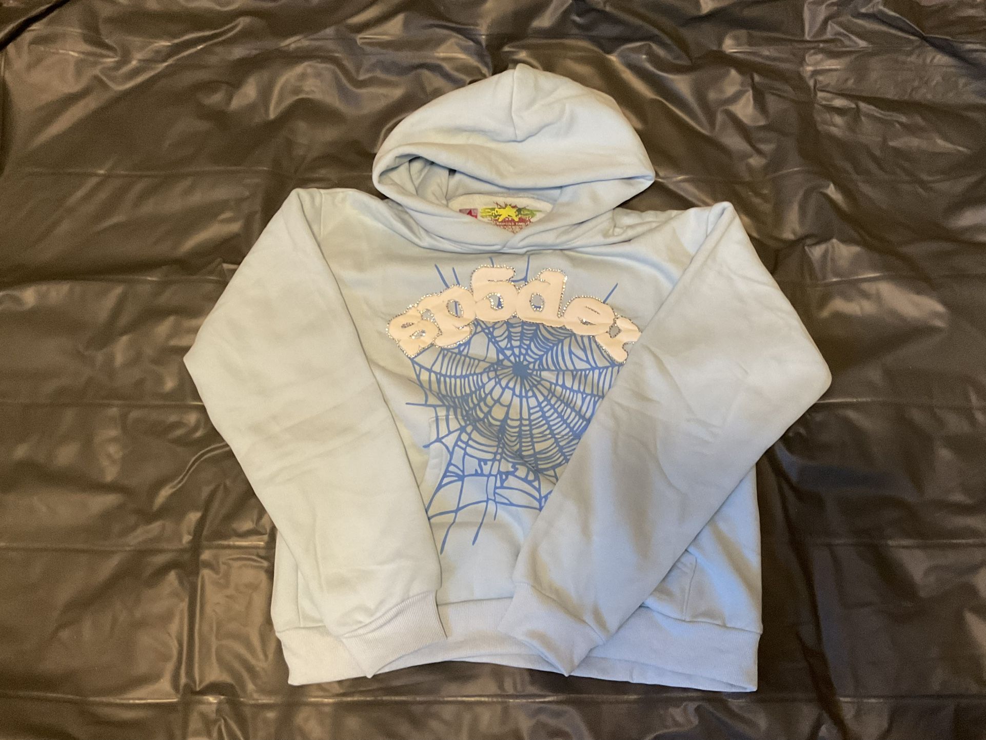 Sp5der Men's Hoodie Sky Blue Size Medium, Fast Shipping, Located In USA