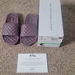 New Athletic Propulsion Labs APL Lusso Slide 'Moonscape' Quilted Womens Sandals Size 5