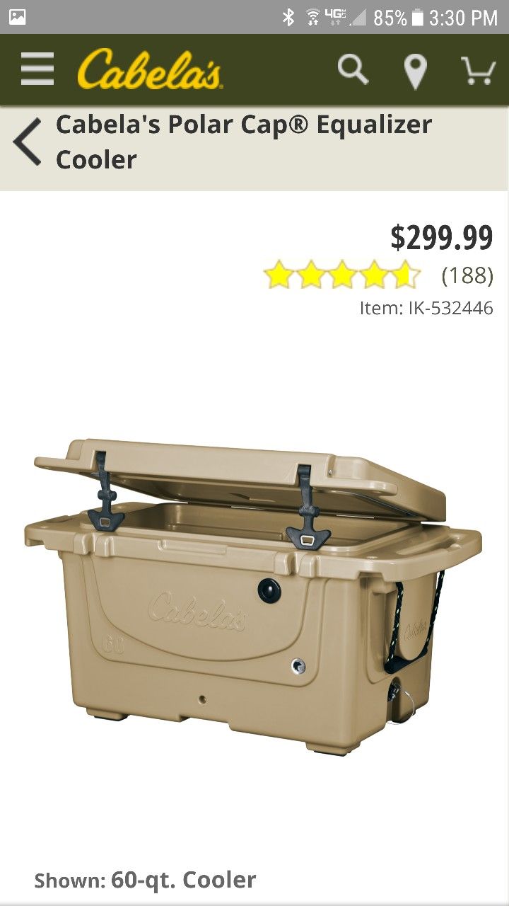 Cabela's 60-qt cooler with cart