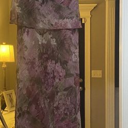 Dark Purple Flower Long Dress