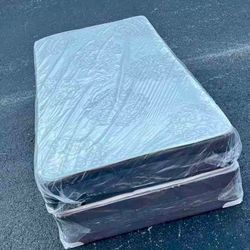 New Twin Size Mattress With Box Spring Set Innerspring Mattress 10" Twin Bed Set 