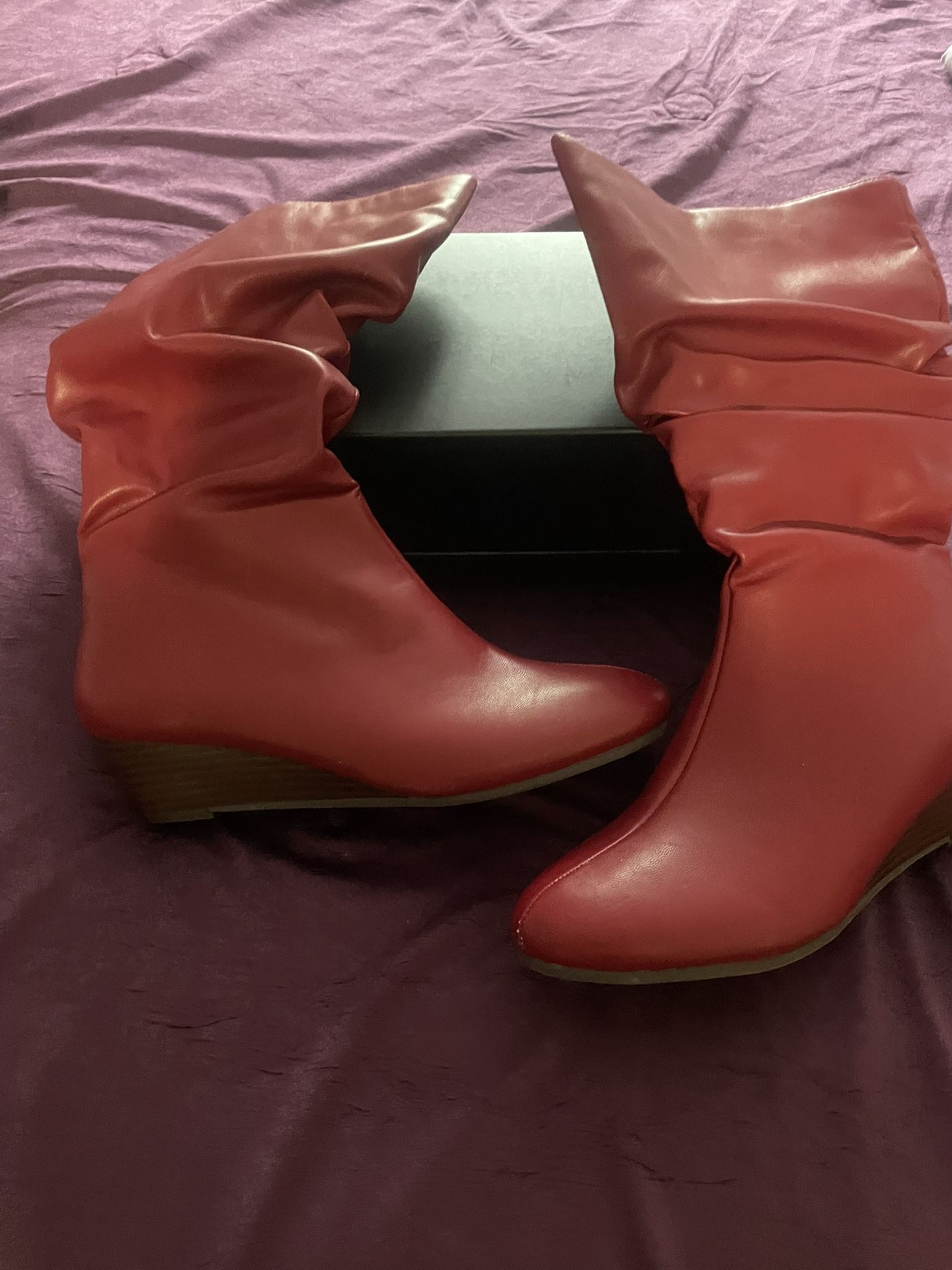 red knee boots