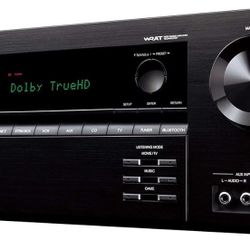 Onkyo 5.1-Ch A/V Receiver. 4K UltraHD Video, 5x HDMI, 660 watts Hi-Resolution Audio, Bluetooth Built-in. Remote control.