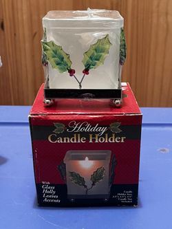 2 New Christmas Glass Votives Only $3 Each