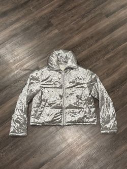 Forever 21 Silver Metallic Puffer Jacket