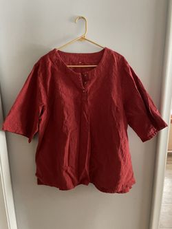 Short-sleeved Cotton Shirt Red