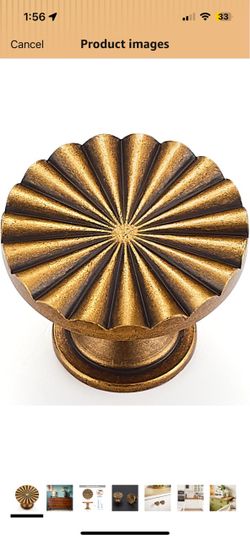 8 Pack Antique Brass Cabinet Knobs, Flower Vintage Dresser Drawer Pulls
