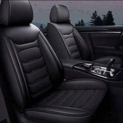 Universal Luxury PU Leather Car Seat Cover Full Set, Comfortable Car 5 Seat Covers Four Seasons For SUV, Sedan, Truck, Airbag Compatible