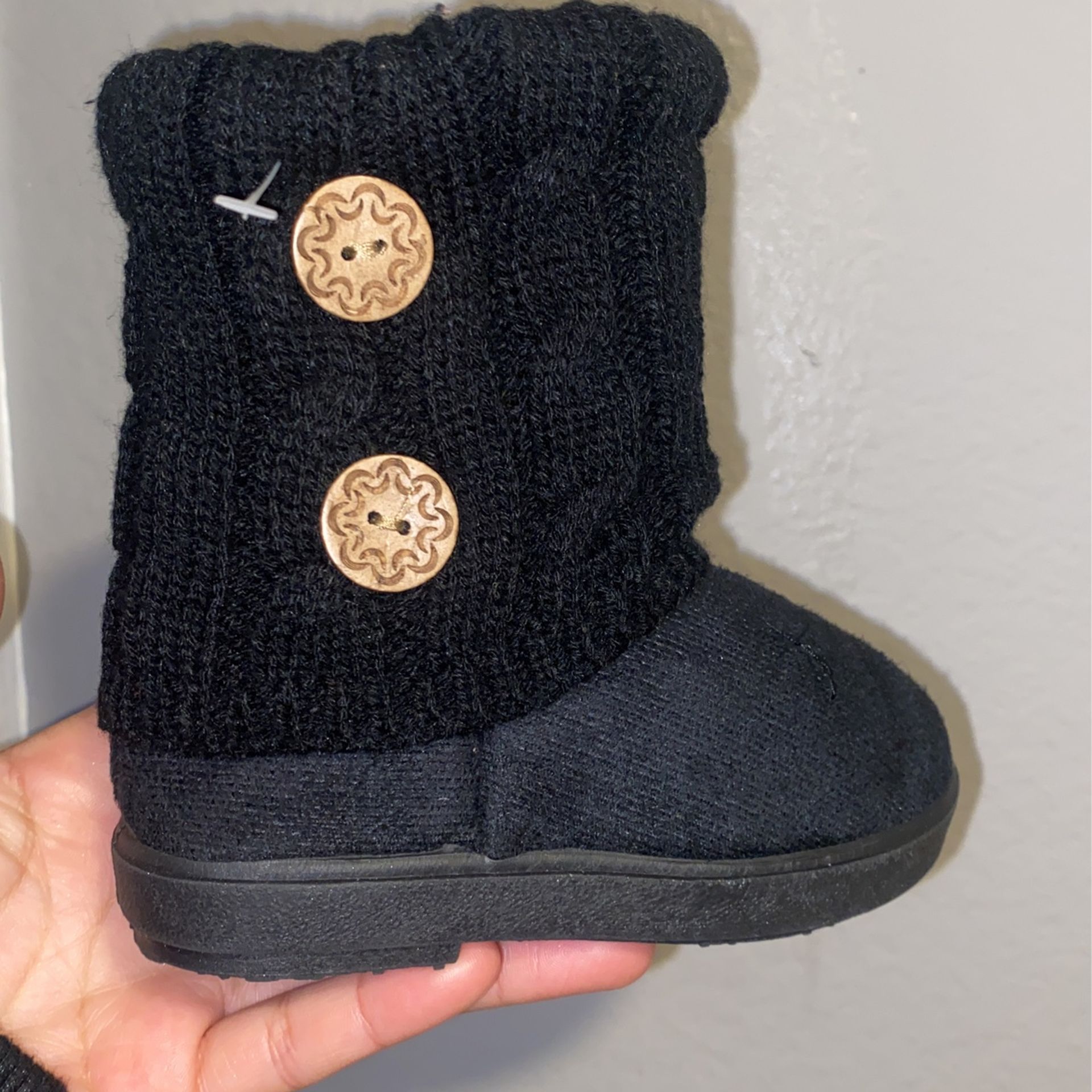 Button Knit Shaft Boot For Toddlers 