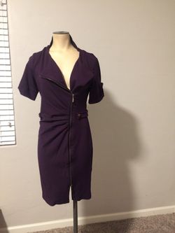 purple zip up dress