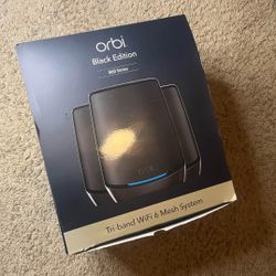 NETGEAR Orbi Tri-Band WiFi 6 Mesh System 860 (RBK863SB) Black Edition