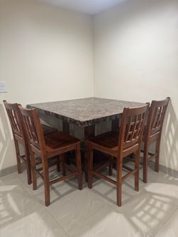 5-Piece Counter-Height Dining Set (Table + 4 Chairs) - $150