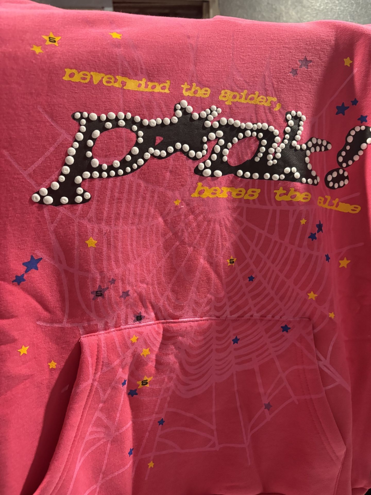 pink sp5der hoodie