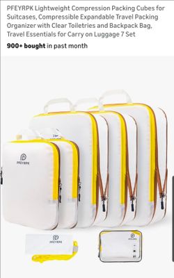 7set Lightweight Compression Packing Cubes for Suitcases