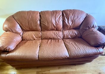 Comfortable Brown Leather Sofa