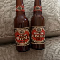 Two Very Old Duquesne Pilsner Beer Bottles 