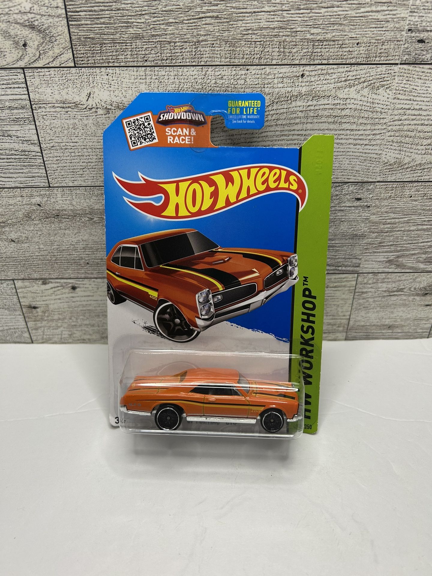 Hot Wheels Orange ‘1967 Pontiac GTO / HW Workshop • Die Cast Metal• Made in Malaysia Scale 1:64