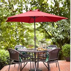 Designer Pelham Bay Style Outdoor Table  W/ 11' Umbrella & Chairs