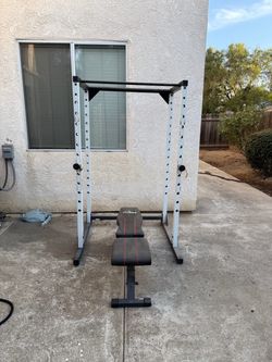 400 LB Weight Set + Power Rack, Bench & Olympic Bars – Complete Home Gym