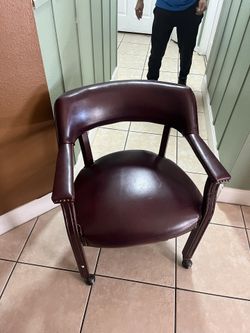 Leather Chair With Wheels