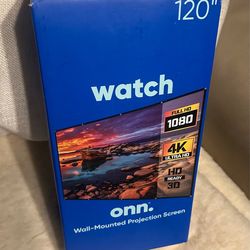 🎬 120” Projector Screen Onn Wall Mount 4K HD Home Theater Movie Screen”