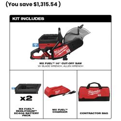 Milwaukee MXF314-2XC MX FUEL 14" Cut-Off Saw Kit