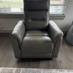 Charcoal Gray Very Nice Recliner W/ USB Port