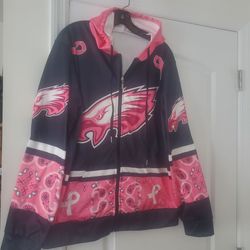 Gorgeous eagles cancer awareness jacket/hoodie xl