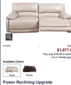 Cindy Crawford Amazingly Soft Power Recliner 