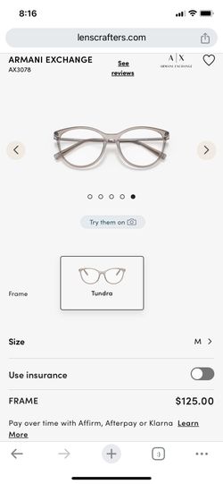 Armani Exchange Eyeglasses FRAMES ONLY