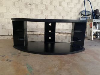 Large Black Glass  Tv Stand 