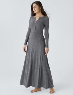 Grey Button Up Maxi Dress