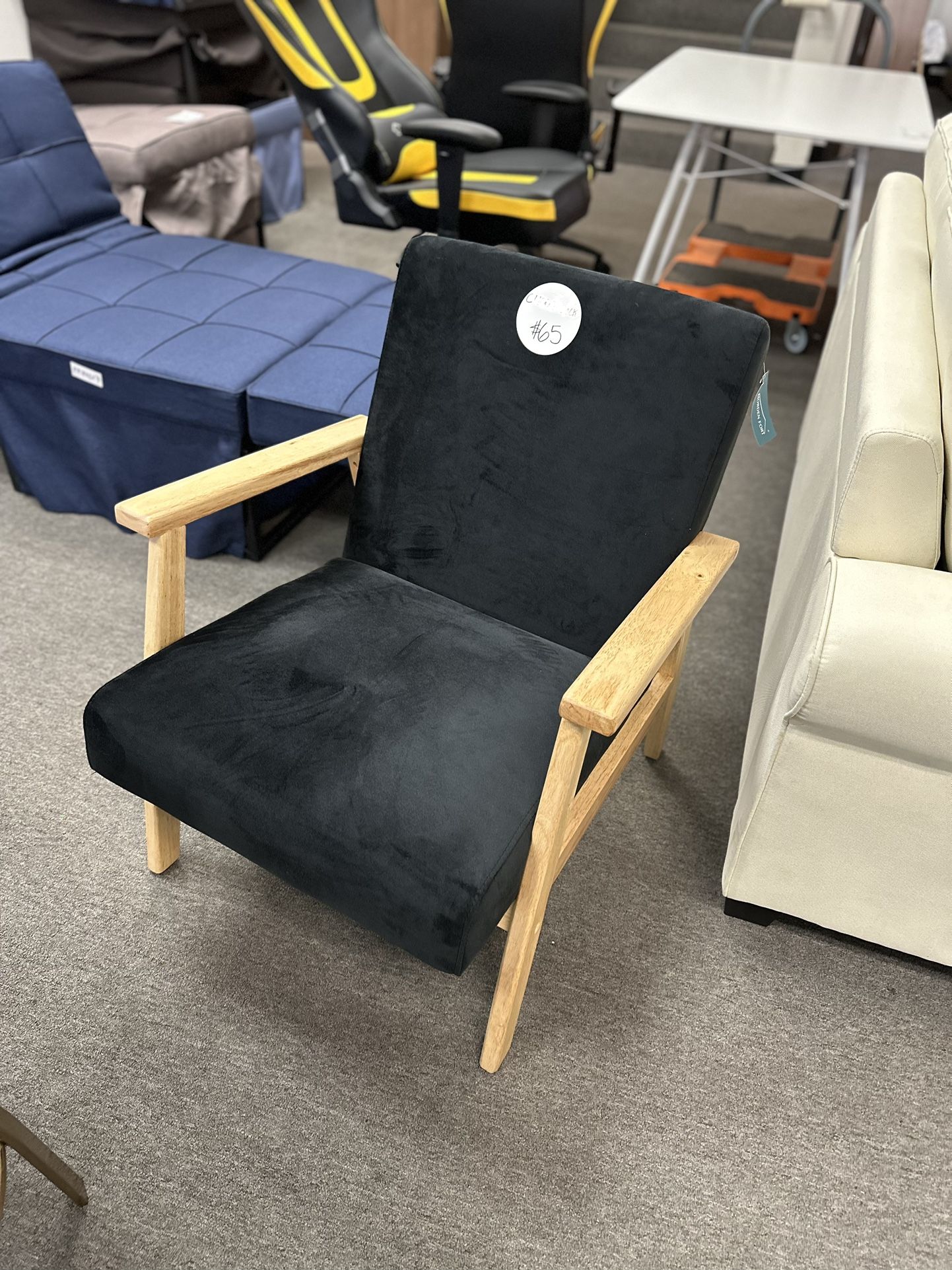 $65 Each!!! New Century Armchair with Wood Frames Velvet Fabric Cushion Upholstered
