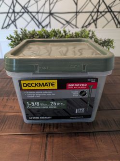 *NEW* DECKMATE #8 x 1-5/8 in. Green Exterior Self-Starting Torx Flat-Head Wood Deck Screws 25 lbs