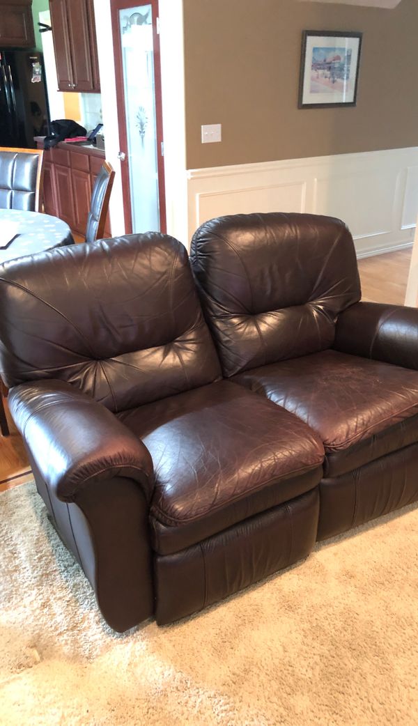 Lazy Boy recliner love seat. Dark brown leather. for Sale