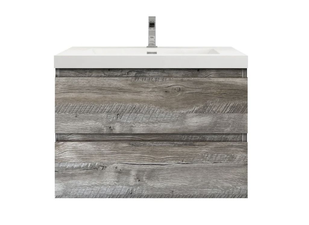 Floating Vanity 30” Reclaimed Wood & Topper