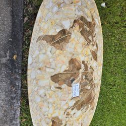 Beautiful Mid Century Coffee Table, Stone Inlayed Globe!