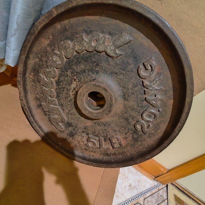 Vintage Universal 45lb Olympic Weight Plate--